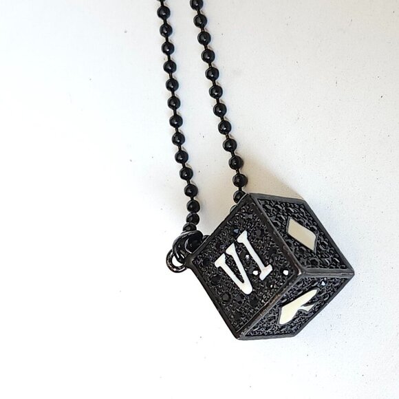 FUN NECKLACE LOT OF 4 DICE BLACK ONYX LOOK BEAD DECOR TAURUS - Picture 9 of 11